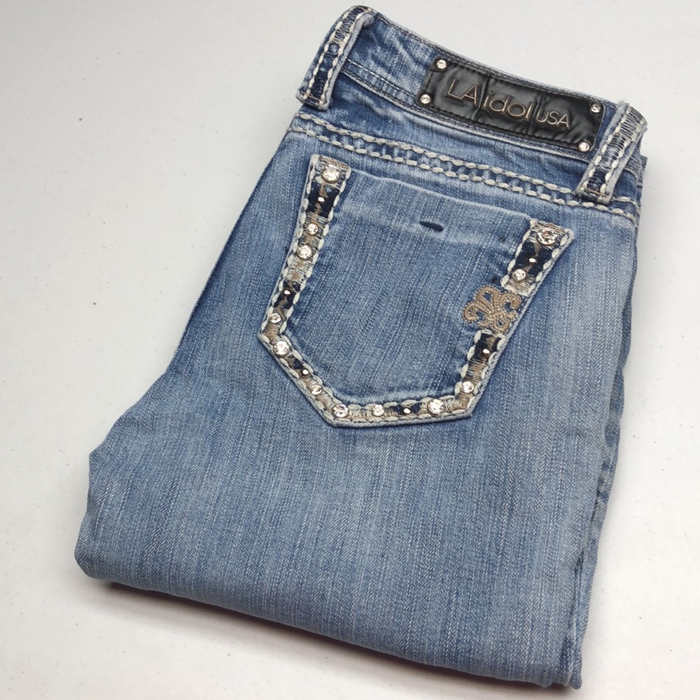 VINTAGE LA IDOL TAPER STRAIGHT JEANS 29x30 💎